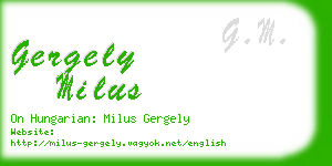 gergely milus business card